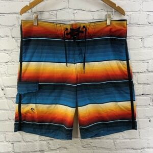 Mossimo Swim‎ Trunks Mens Sz 36 Striped Multicolored